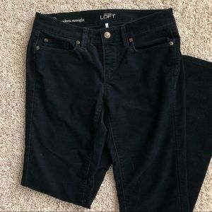 Loft Black Corduroy Straight Pants